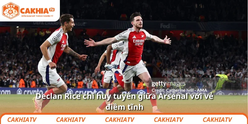Arsenal và nghệ thuật chinh phục ELP kiểu “lạnh lùng” 3 Declan Rice chỉ huy tuyến giữa Arsenal với vẻ điềm tĩnh